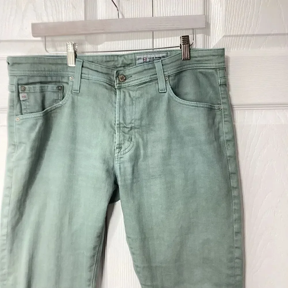 Adriano Goldschmied AG Jeans Ag-ed Denim Gray Green Mid Rise Straight 34R Men's